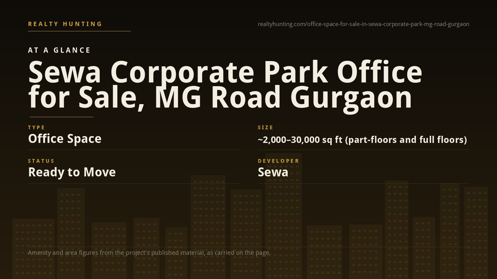 Sewa Corporate Park Office for Sale, MG Road Gurgaon — photo 1