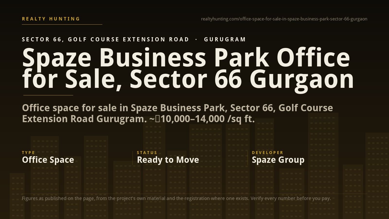 Spaze Business Park Office for Sale, Sector 66 Gurgaon