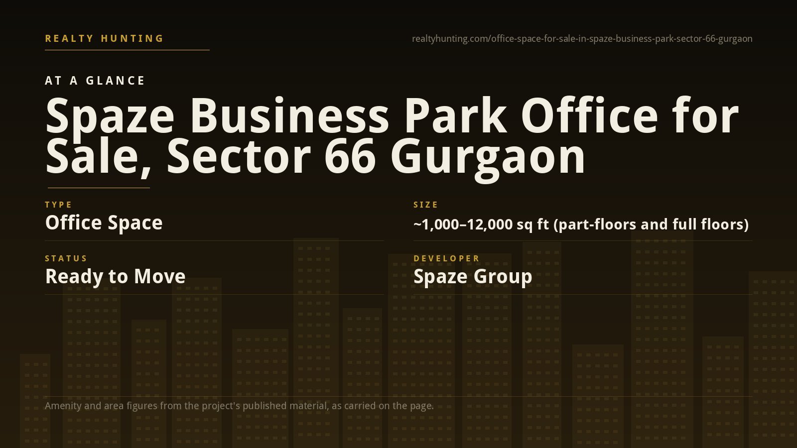 Spaze Business Park Office for Sale, Sector 66 Gurgaon — photo 1