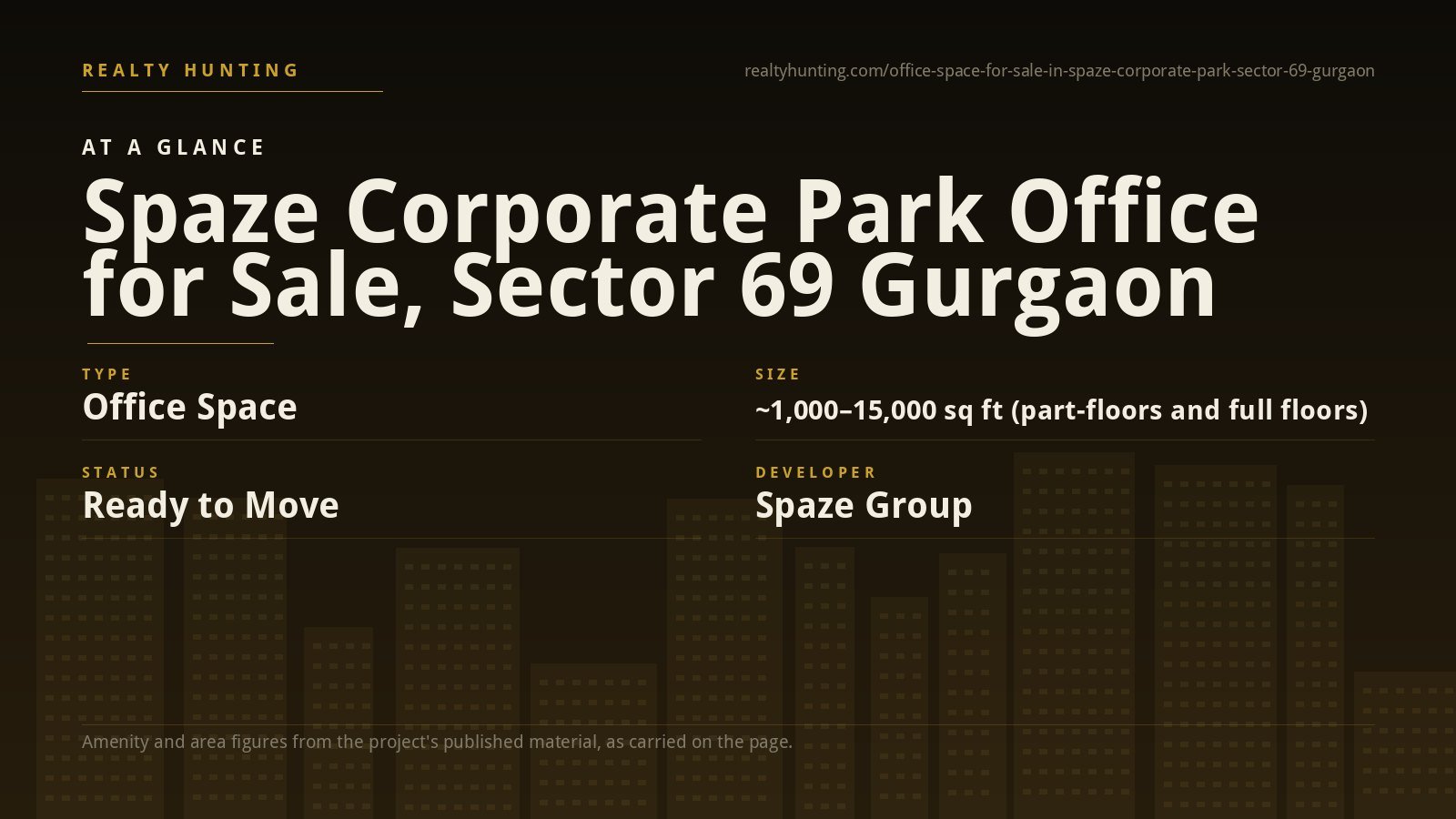 Spaze Corporate Park Office for Sale, Sector 69 Gurgaon — photo 1