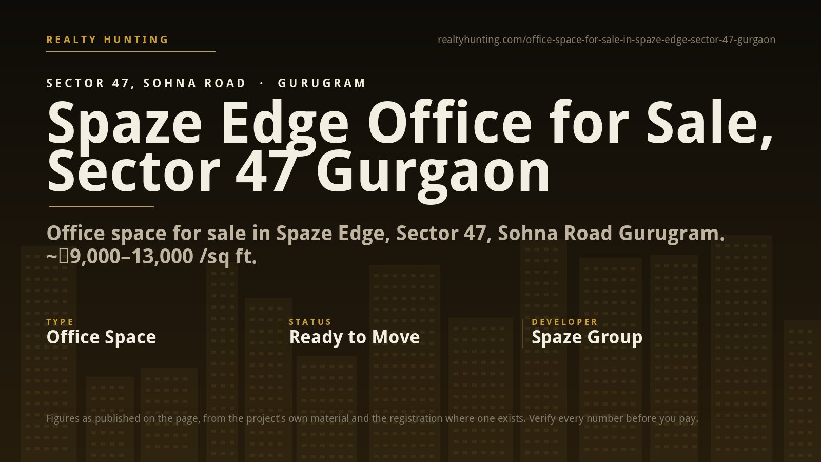 Spaze Edge Office for Sale, Sector 47 Gurgaon