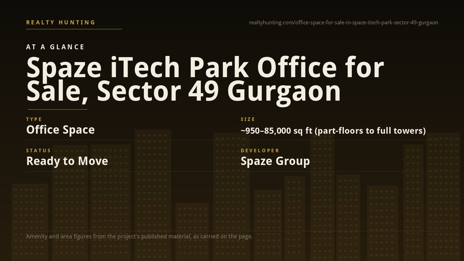 Spaze iTech Park Office Space for Sale, Sector 49 Gurgaon — photo 1