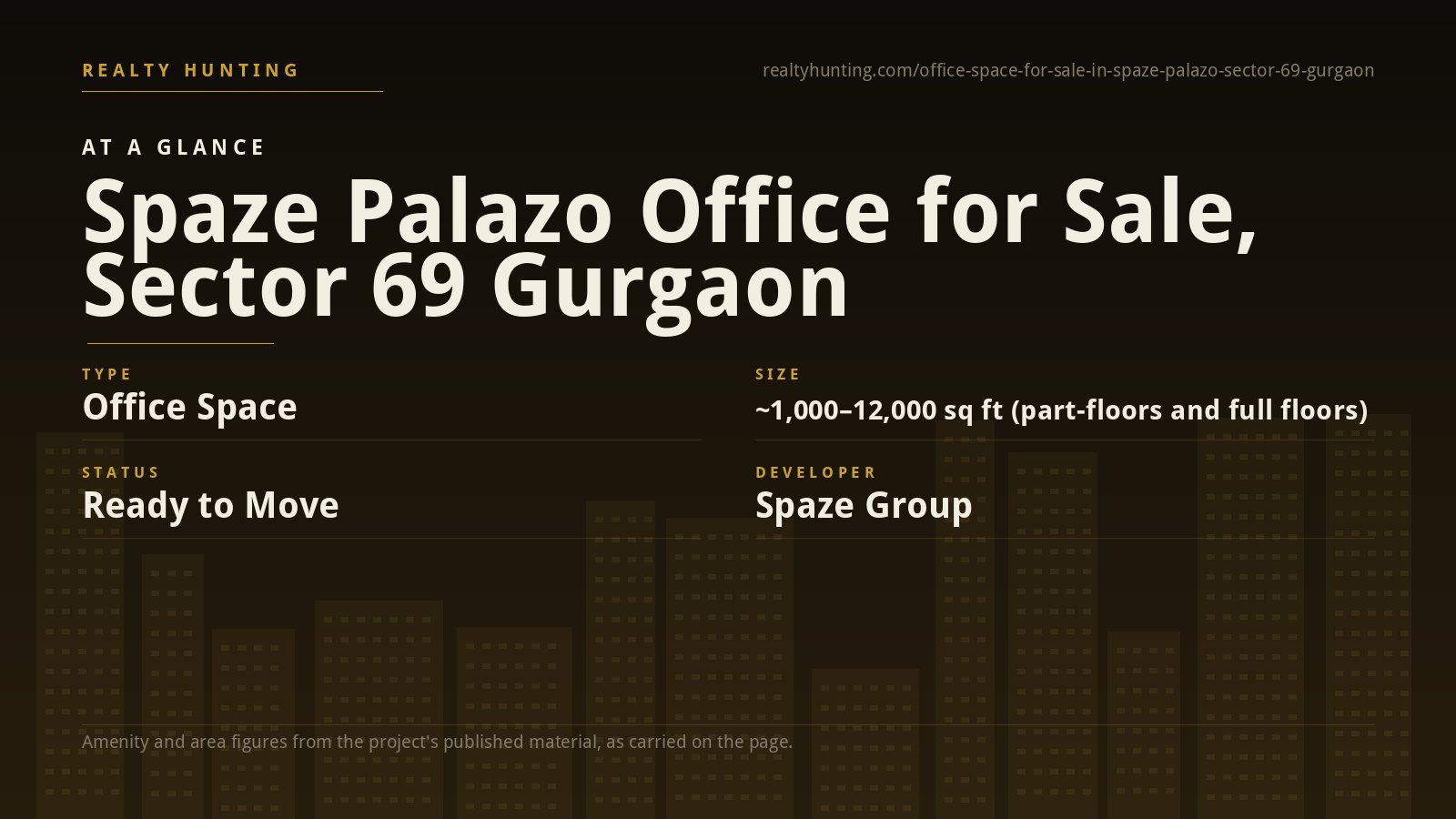 Spaze Palazo Office for Sale, Sector 69 Gurgaon — photo 1