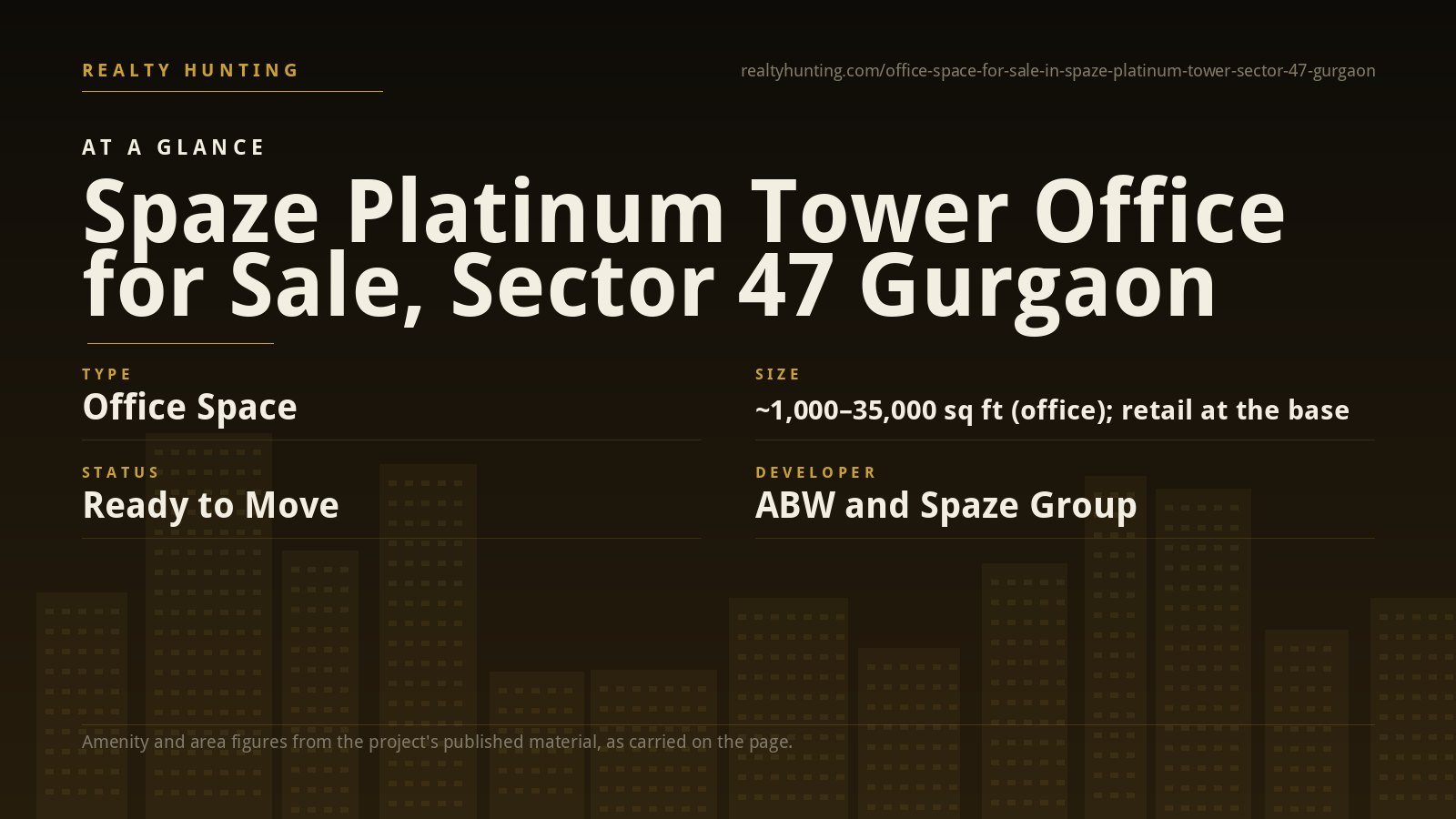 Spaze Platinum Tower Office for Sale, Sector 47 Gurgaon — photo 1