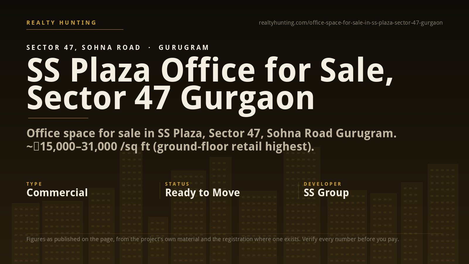 SS Plaza Office for Sale, Sector 47 Gurgaon