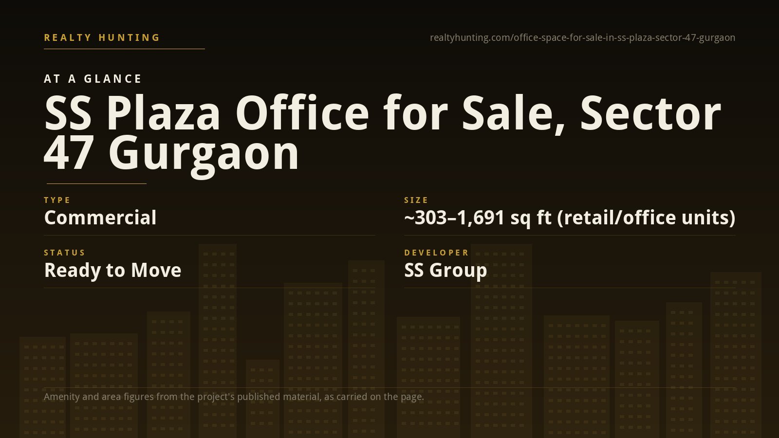 SS Plaza Office for Sale, Sector 47 Gurgaon — photo 1