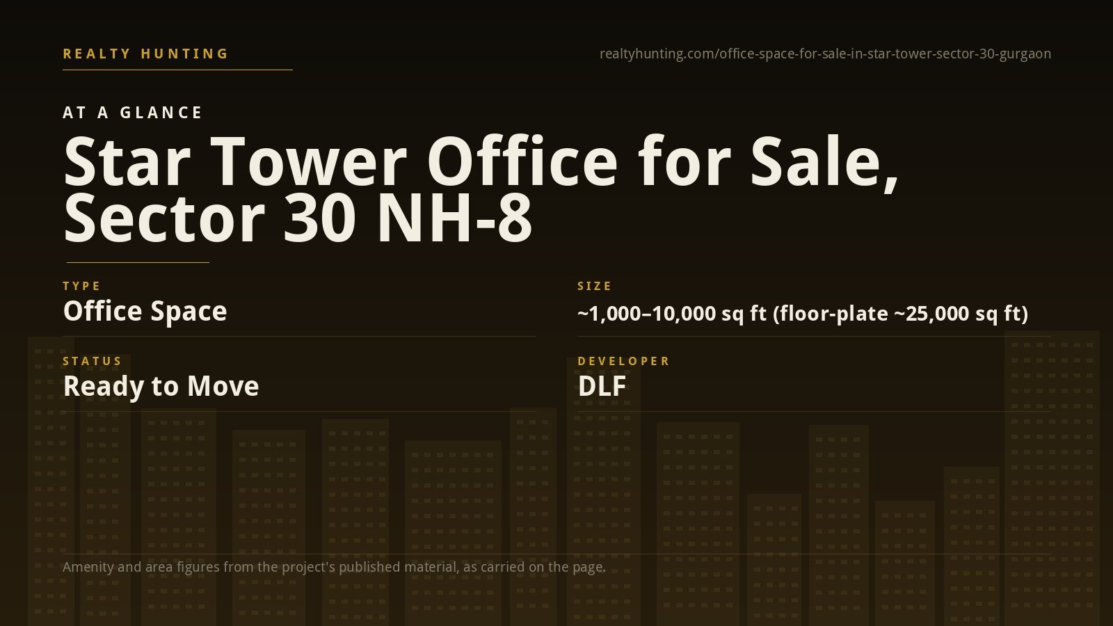 DLF Star Tower Office for Sale, Sector 30 NH-48 Gurgaon — photo 1