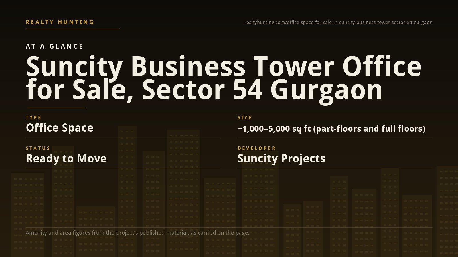 Suncity Business Tower Office for Sale, Sector 54 Gurgaon — photo 1