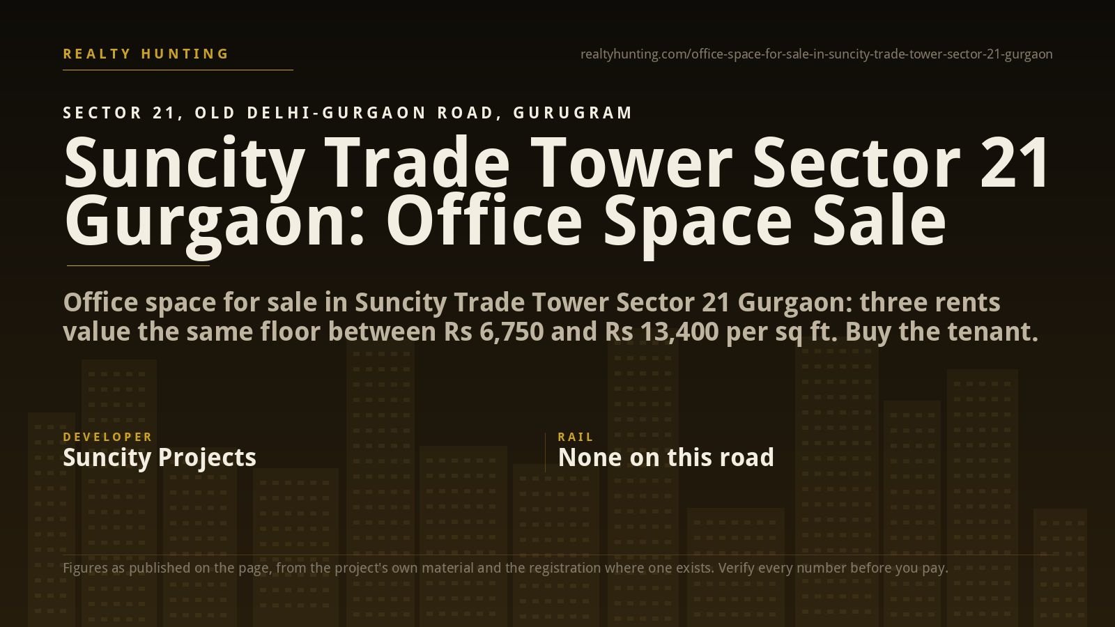 Suncity Trade Tower Office for Sale, Sector 21 Gurgaon