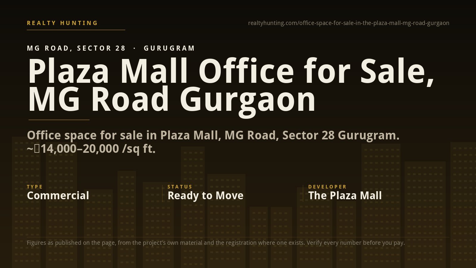 Plaza Mall Office for Sale, MG Road Gurgaon