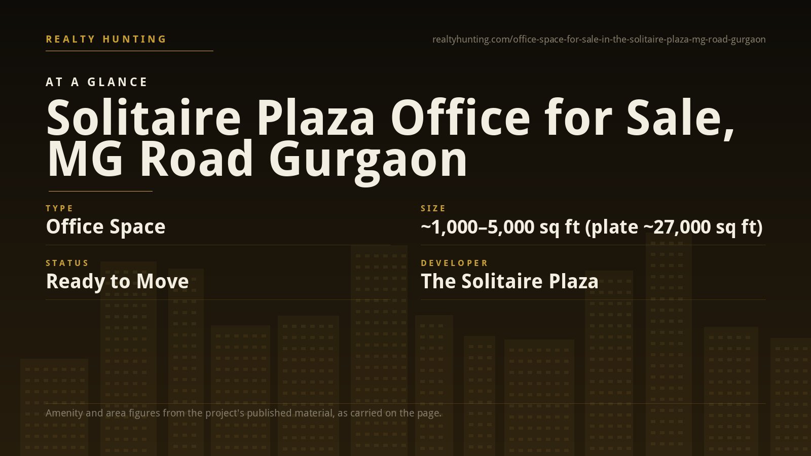 Solitaire Plaza Office for Sale, MG Road Gurgaon — photo 1