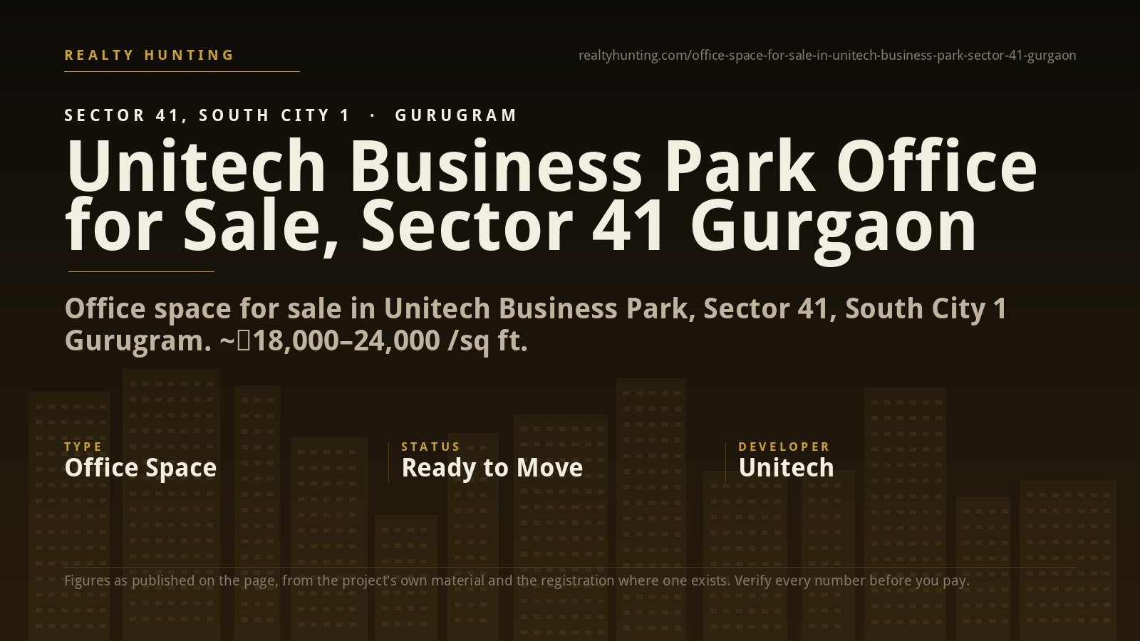 Unitech Business Park Office for Sale, Sector 41 Gurgaon