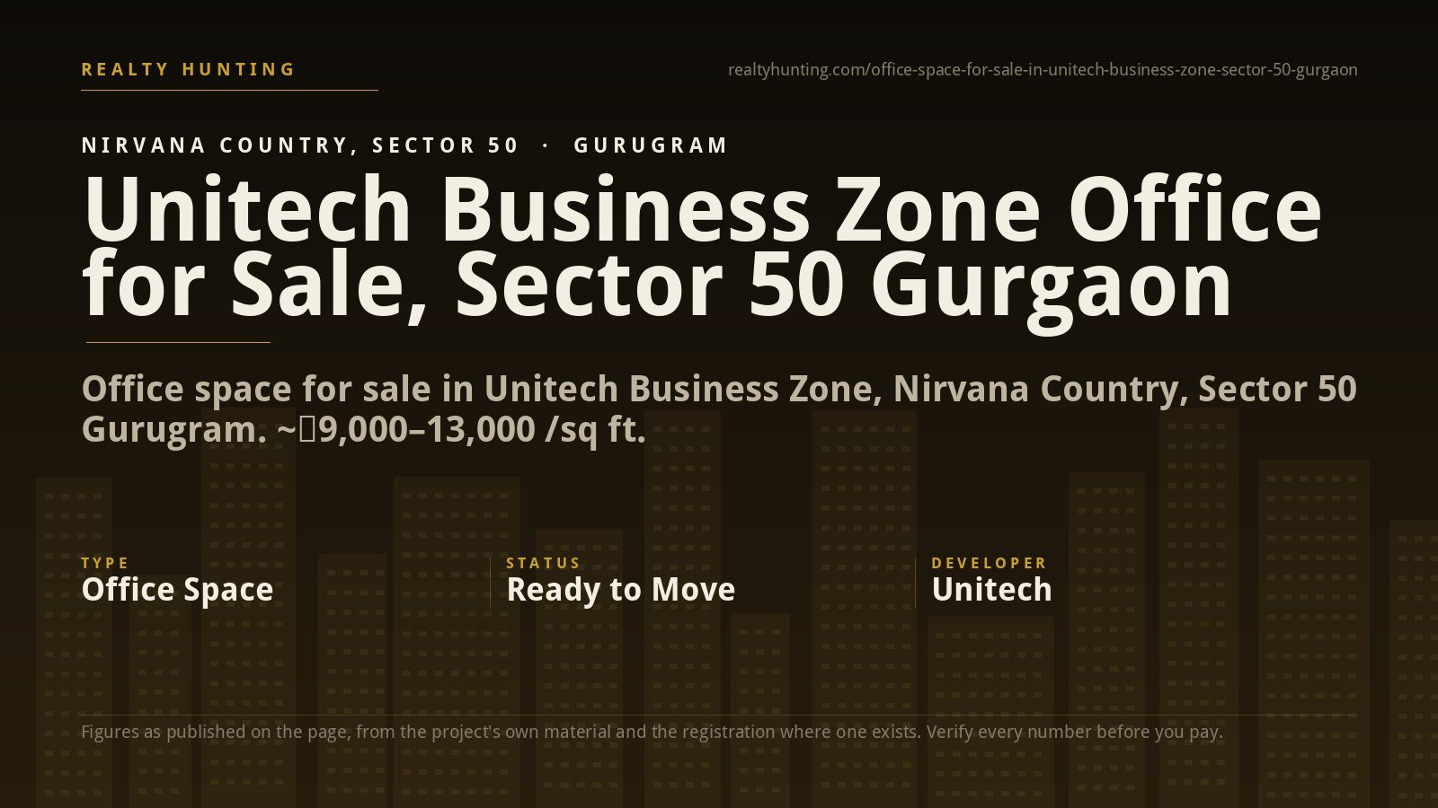 Unitech Business Zone Office for Sale, Sector 50 Gurgaon