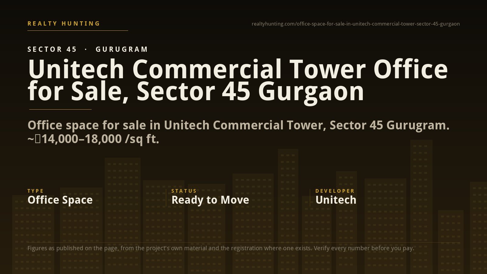 Unitech Commercial Tower Office for Sale, Sector 45 Gurgaon