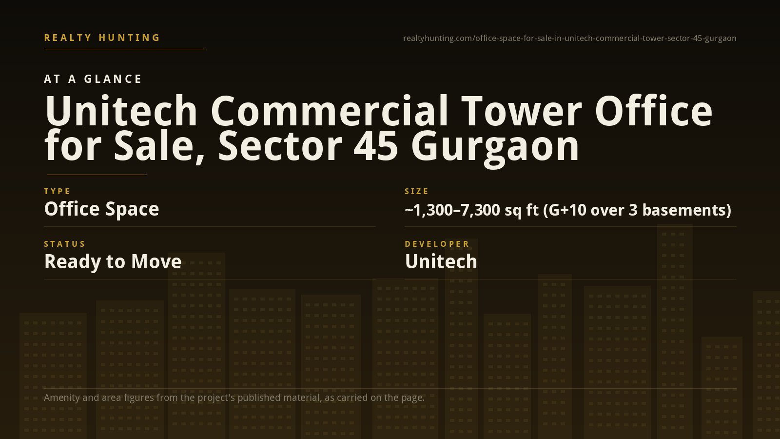 Unitech Commercial Tower Office for Sale, Sector 45 Gurgaon — photo 1