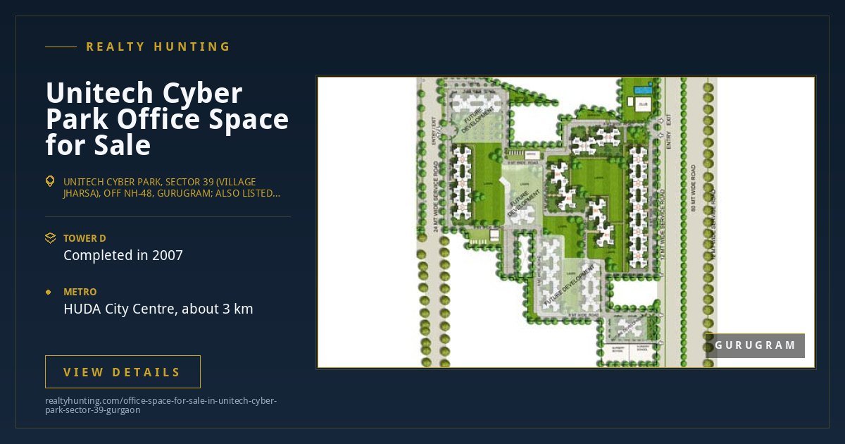 Unitech Cyber Park Office for Sale, Sector 39 Gurgaon