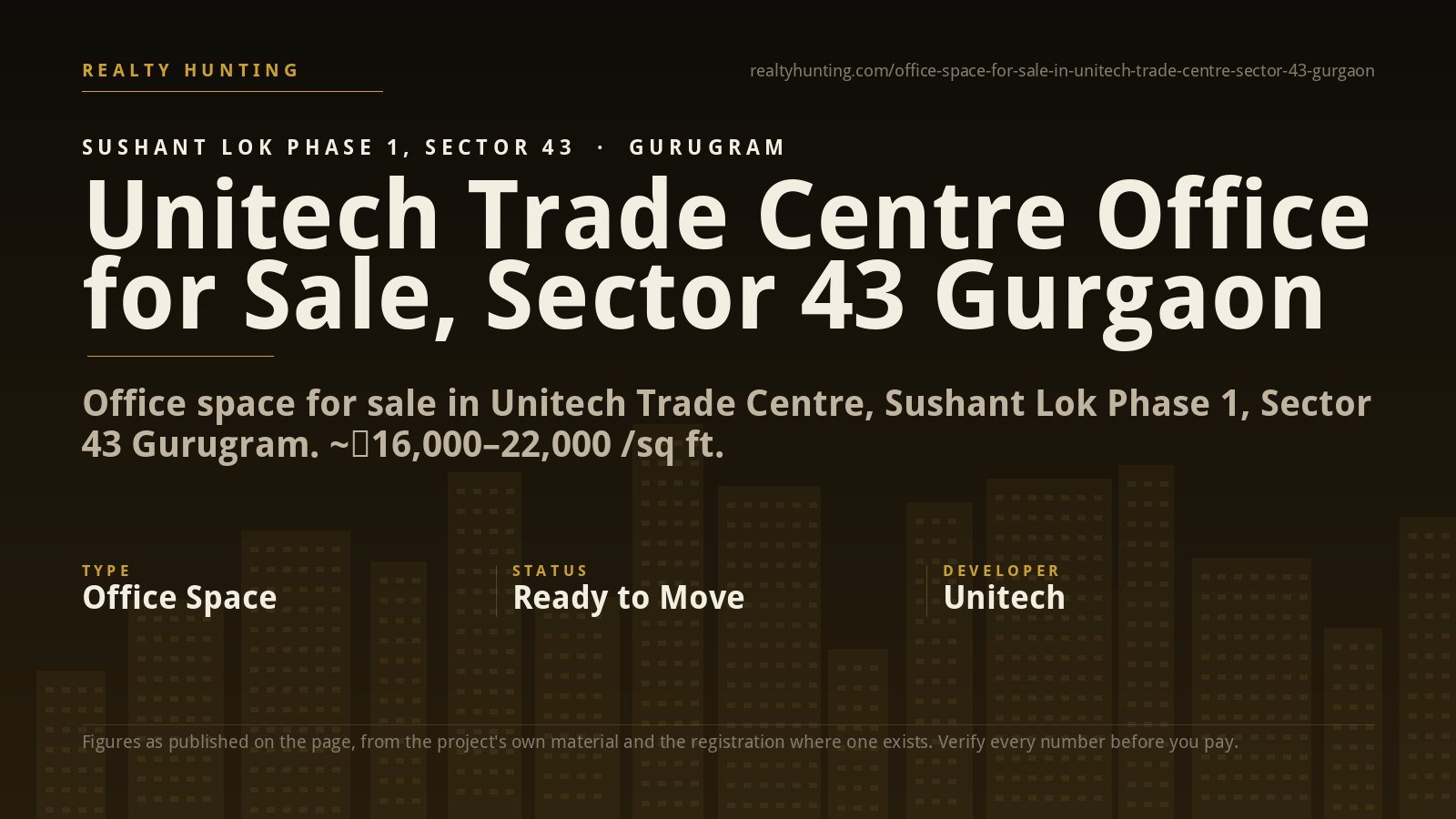 Unitech Trade Centre Office for Sale, Sector 43 Gurgaon