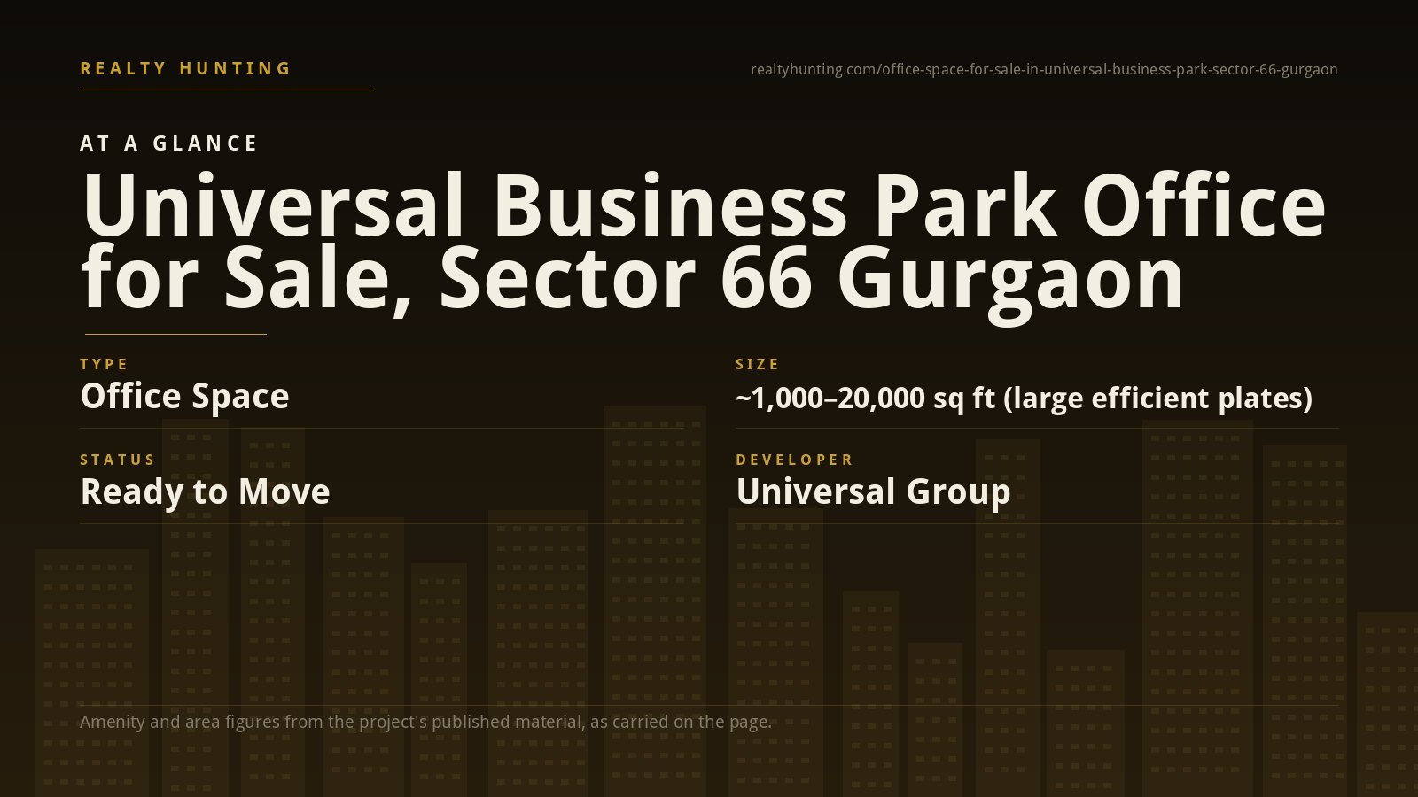 Universal Business Park Office for Sale, Sector 66 Gurgaon — photo 1