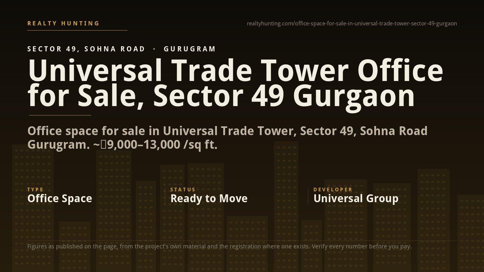 Universal Trade Tower Office for Sale, Sector 49 Gurgaon