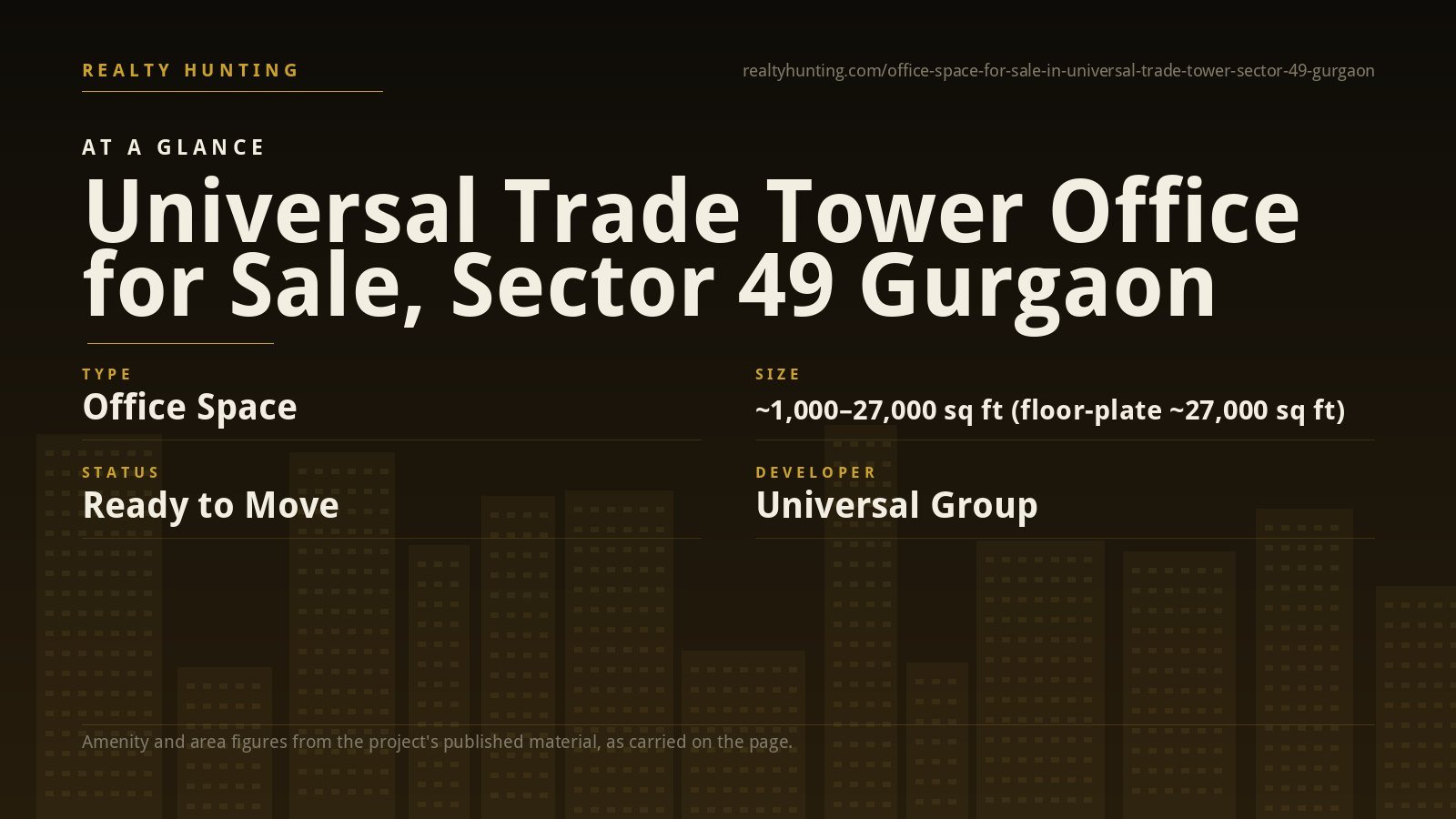 Universal Trade Tower Office for Sale, Sector 49 Gurgaon — photo 1