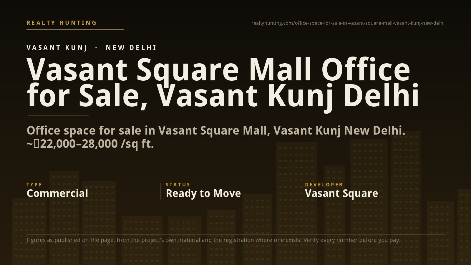 Vasant Square Mall Office for Sale, Vasant Kunj Delhi
