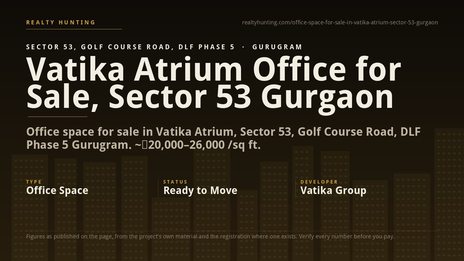 Vatika Atrium Office for Sale, Sector 53 Gurgaon