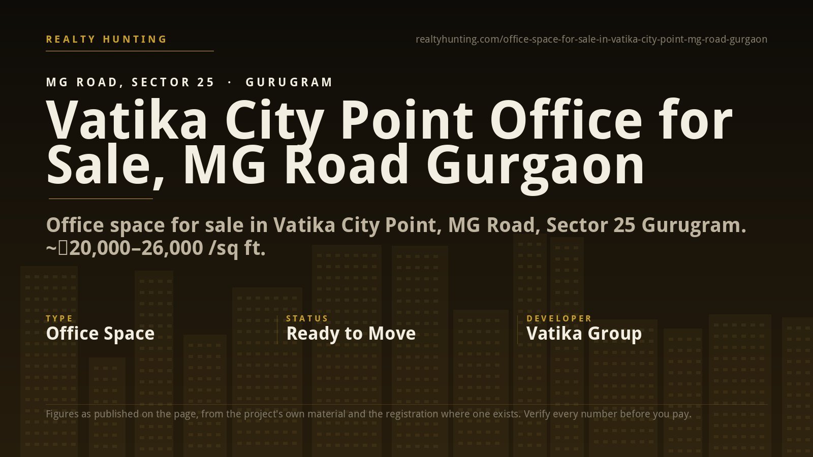 Vatika City Point Office for Sale, MG Road Gurgaon
