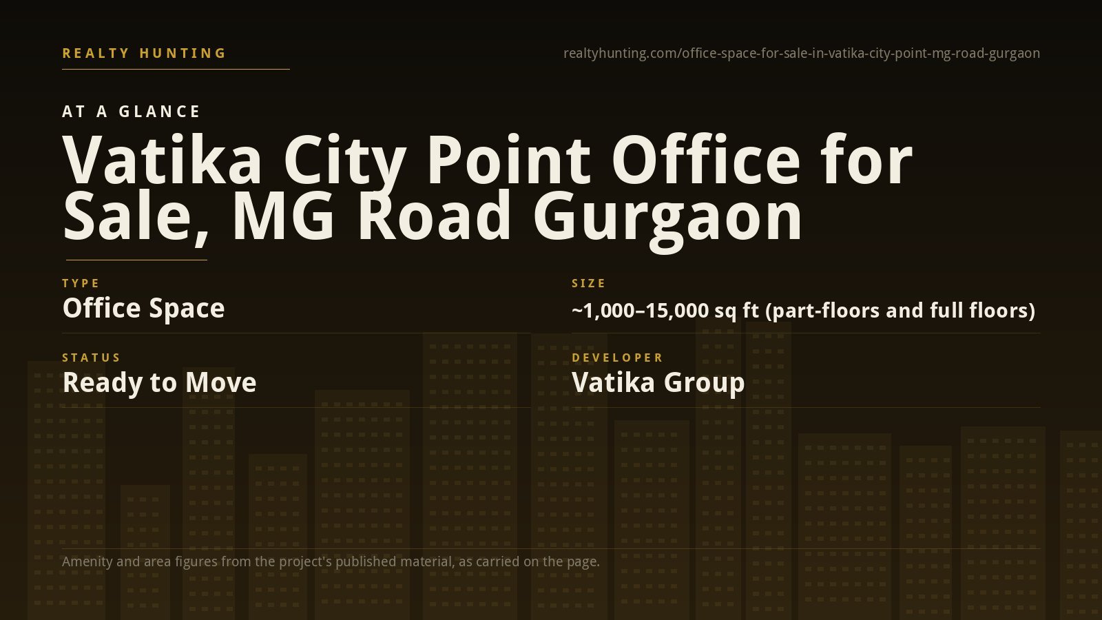 Vatika City Point Office for Sale, MG Road Gurgaon — photo 2