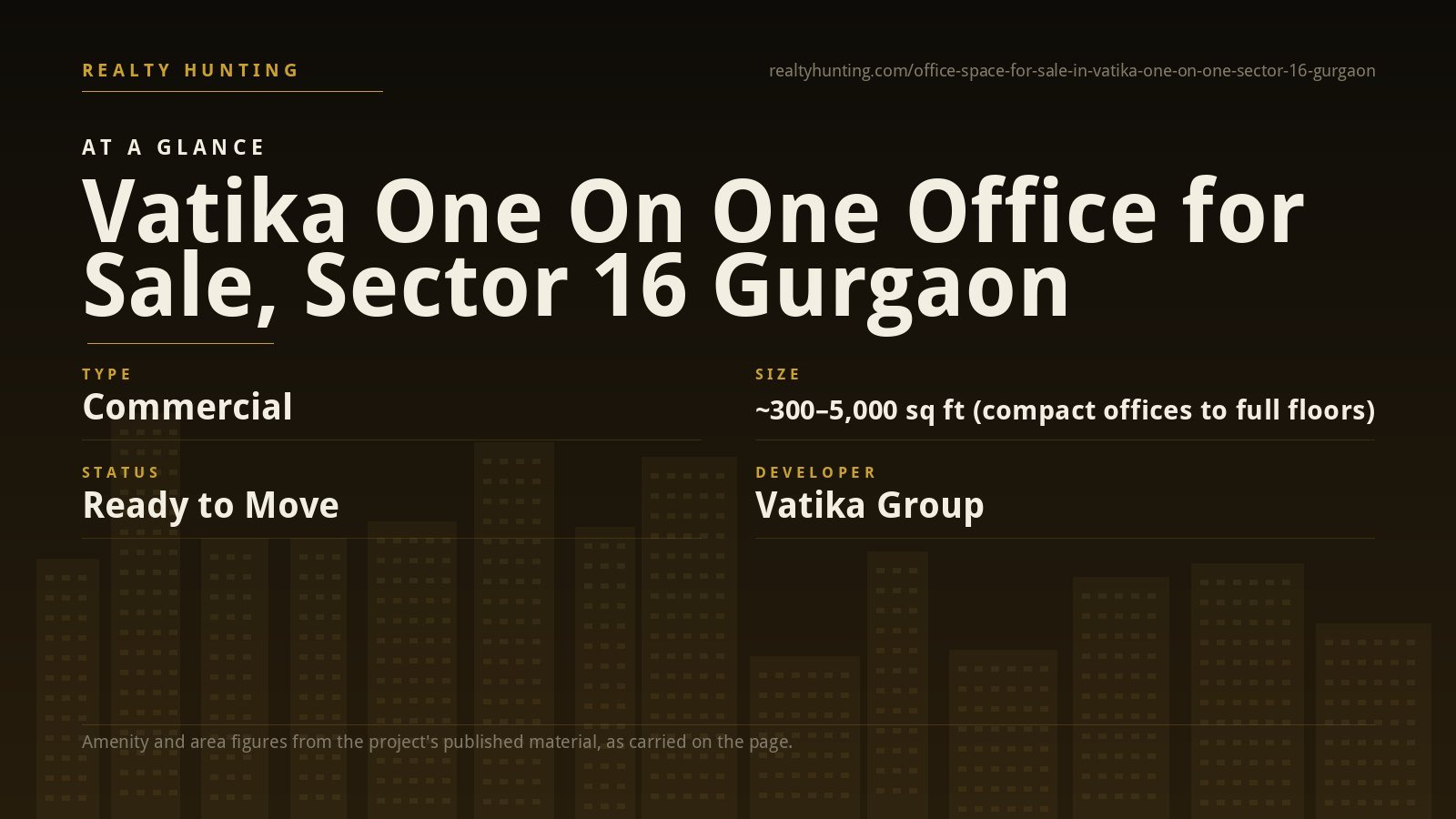 Vatika One on One Office for Sale, Sector 16 Gurgaon — photo 2