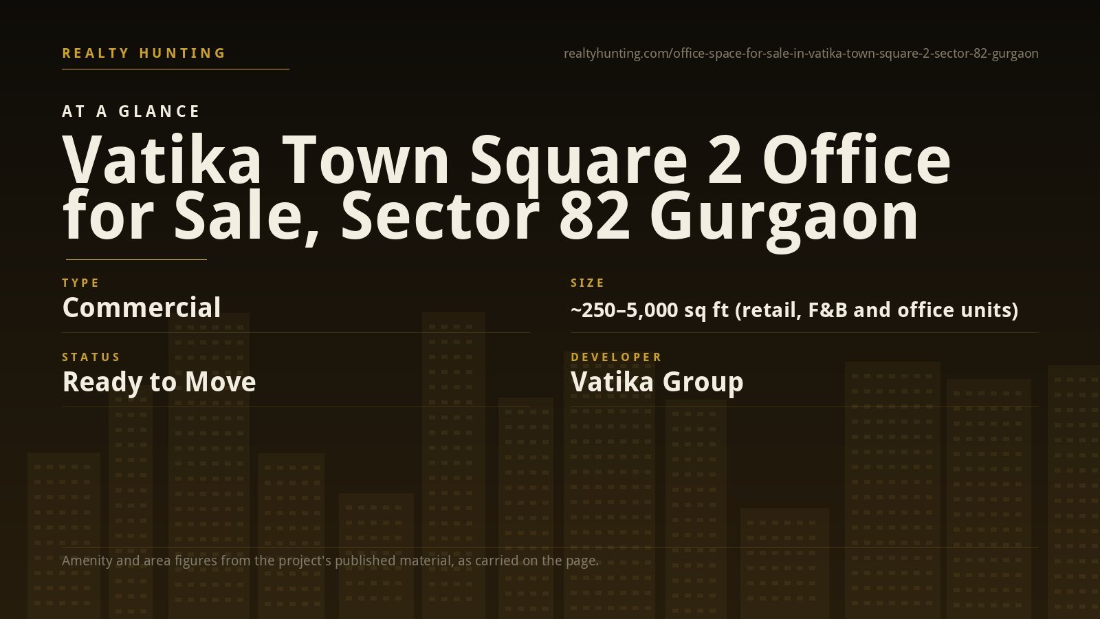 Vatika Town Square 2 Office and Shop for Sale, Sector 82 Gurgaon — photo 2
