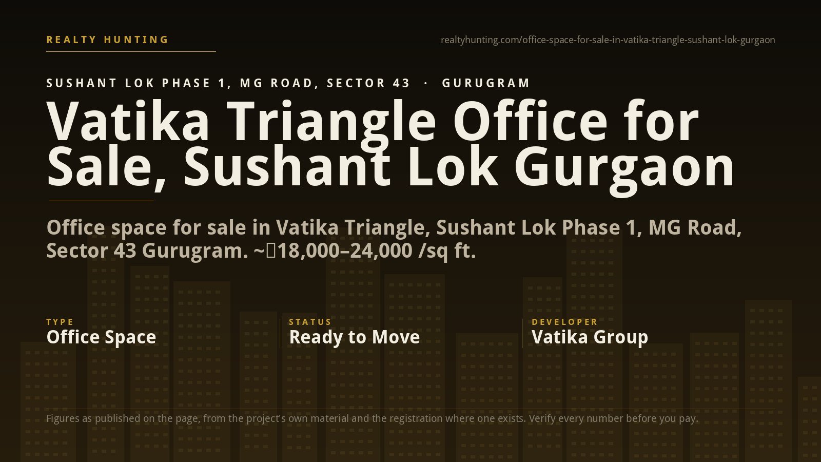 Vatika Triangle Office for Sale, Sushant Lok Gurgaon