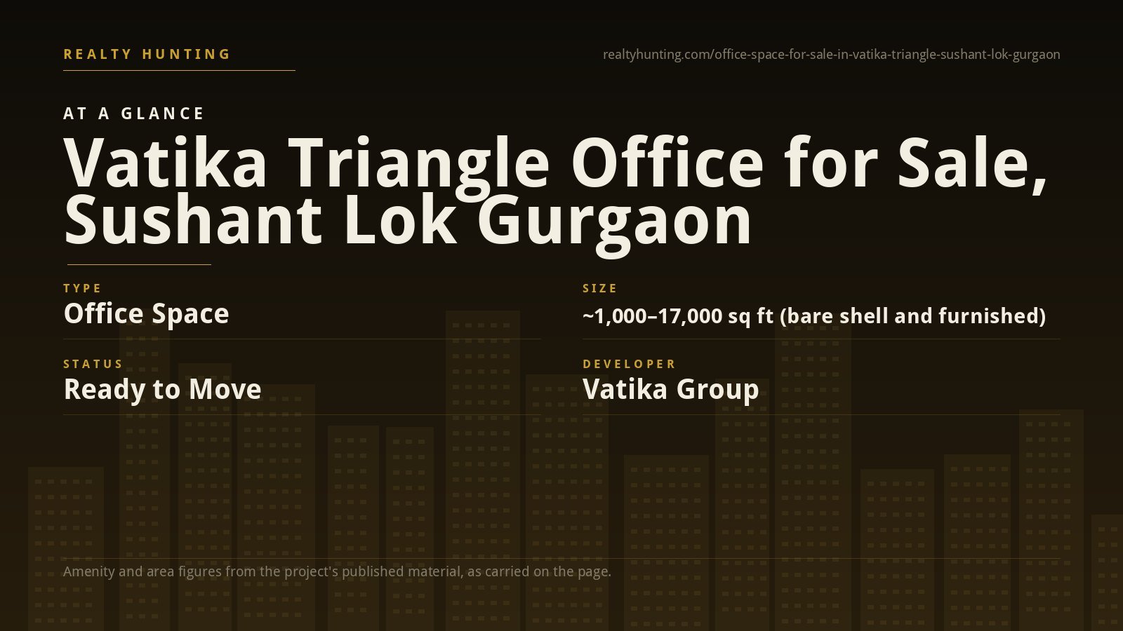 Vatika Triangle Office for Sale, Sushant Lok Gurgaon — photo 2