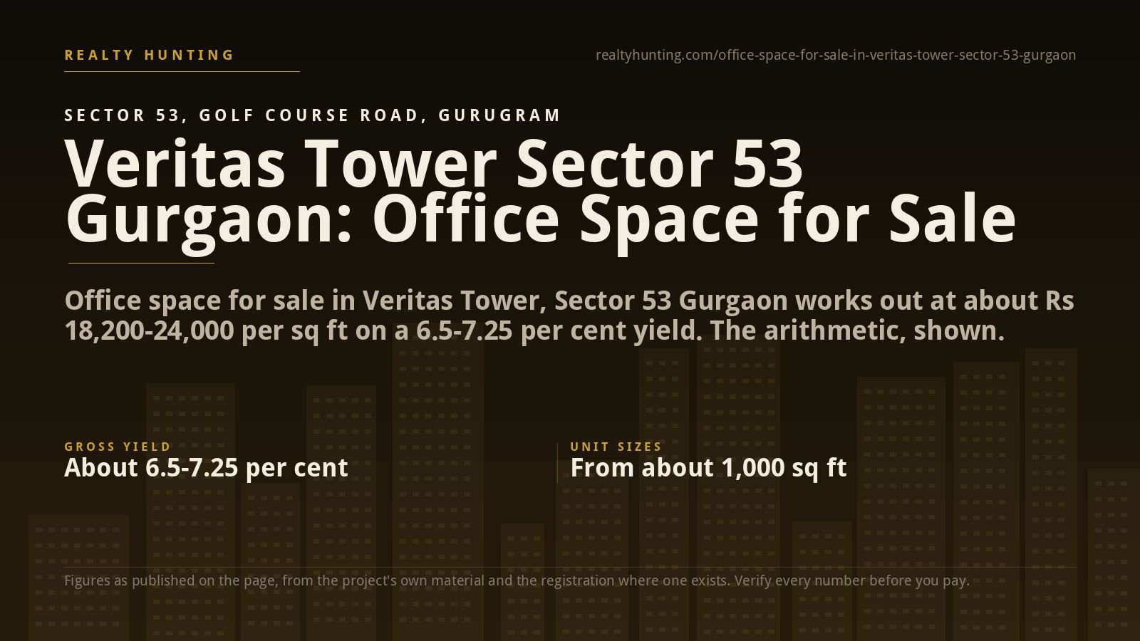 Veritas Tower Office for Sale, Sector 53 Gurgaon