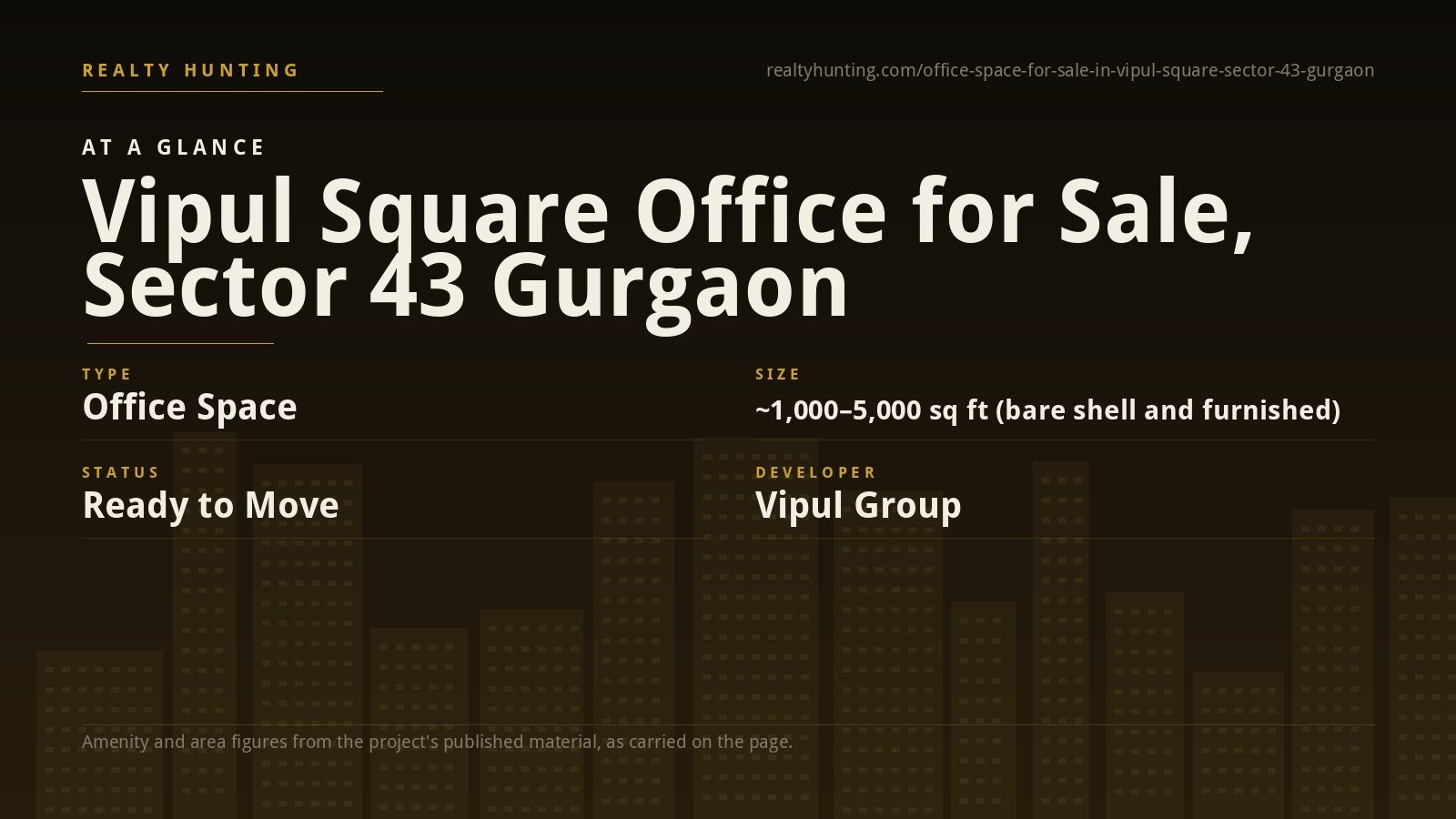 Vipul Square Office for Sale, Sushant Lok I, Sector 43 Gurgaon — photo 2