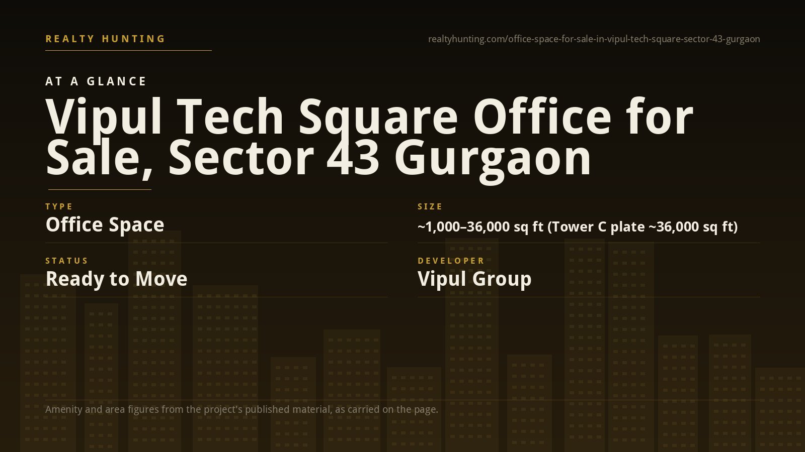 Vipul Tech Square Office for Sale, Sector 43 Gurgaon — photo 1