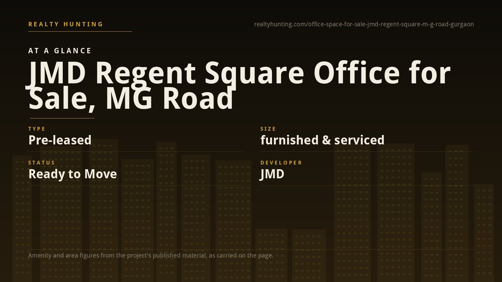 JMD Regent Square Office for Sale, MG Road Gurgaon — photo 1