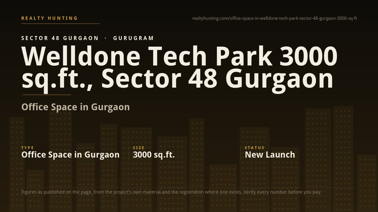 Office Space in Welldone Tech Park Sector 48 Gurgaon 3000 sq.ft.