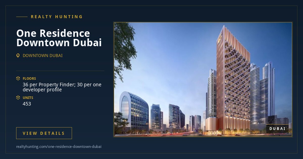One Residence Downtown Dubai — photo 2