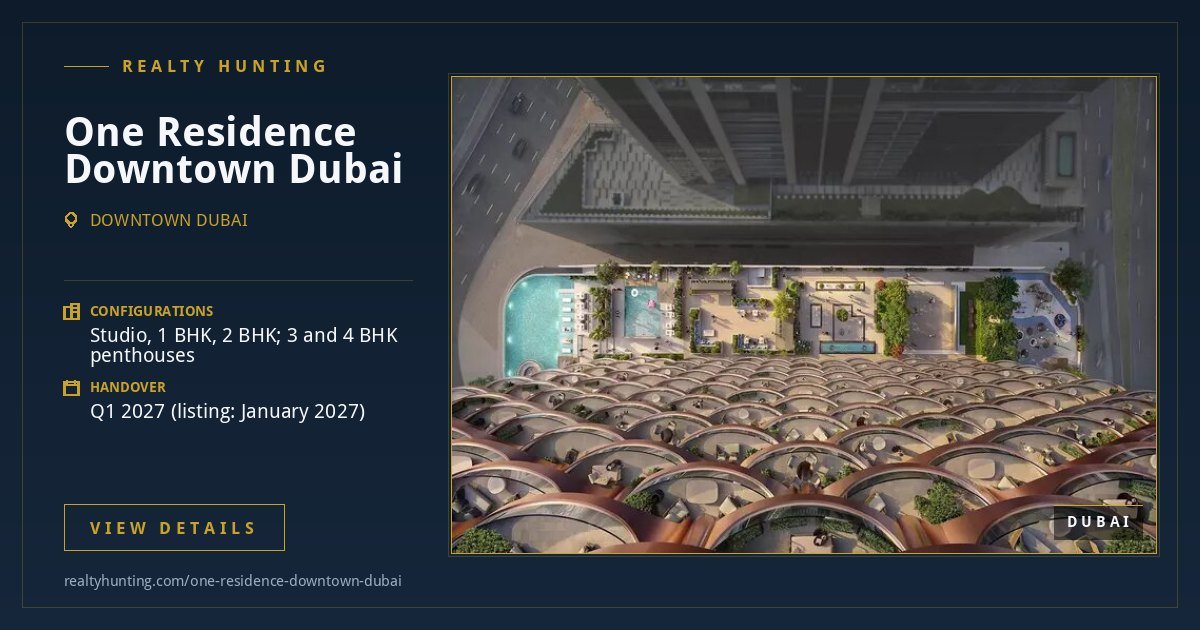 One Residence Downtown Dubai — photo 3