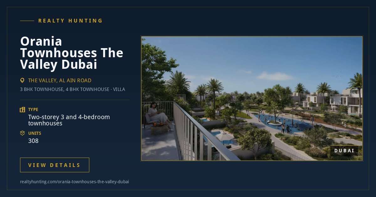 Orania Townhouses The Valley Dubai