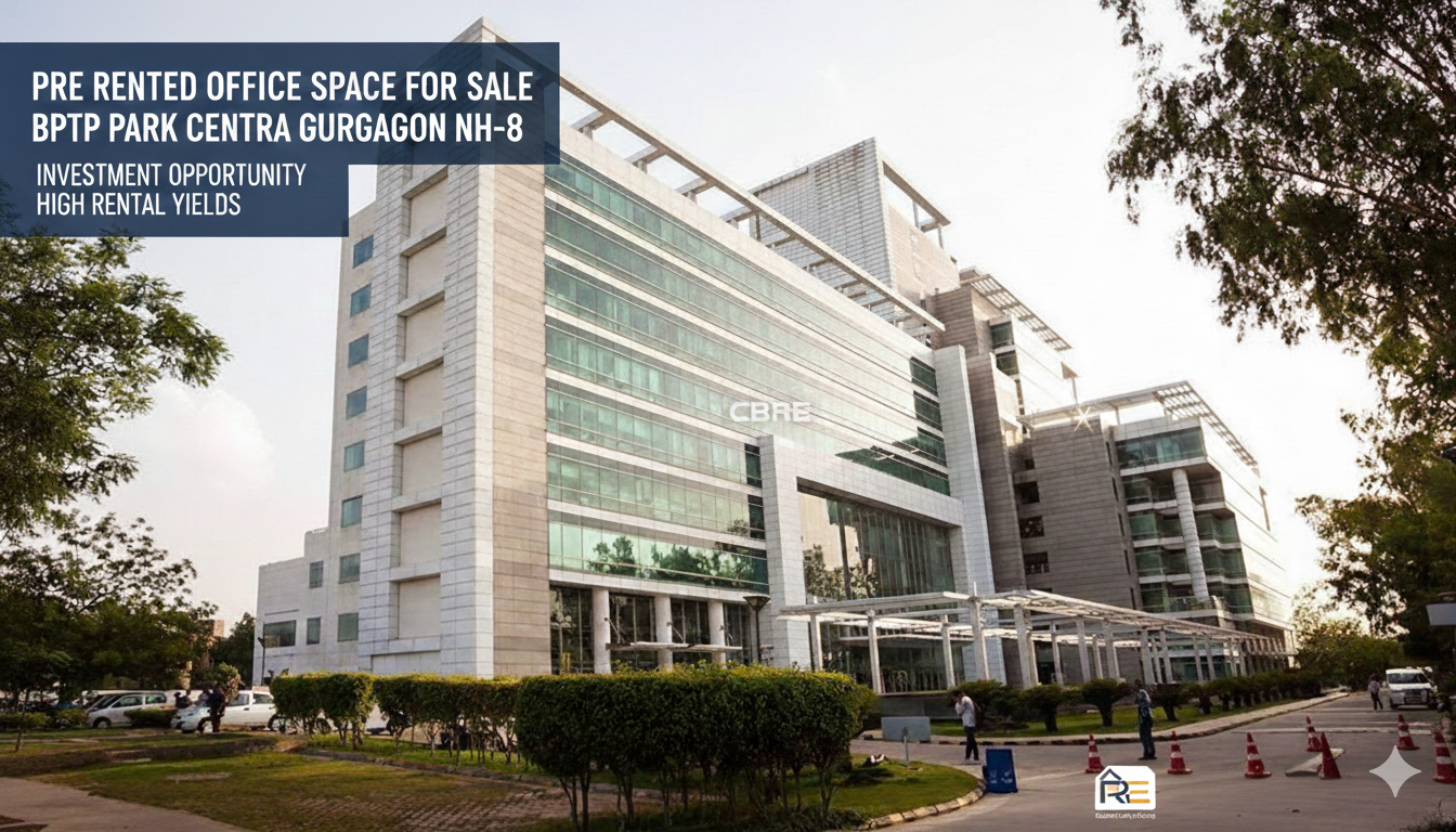 Pre Rented Office space For Sale in BPTP Park Centra Gurgaon NH-8.