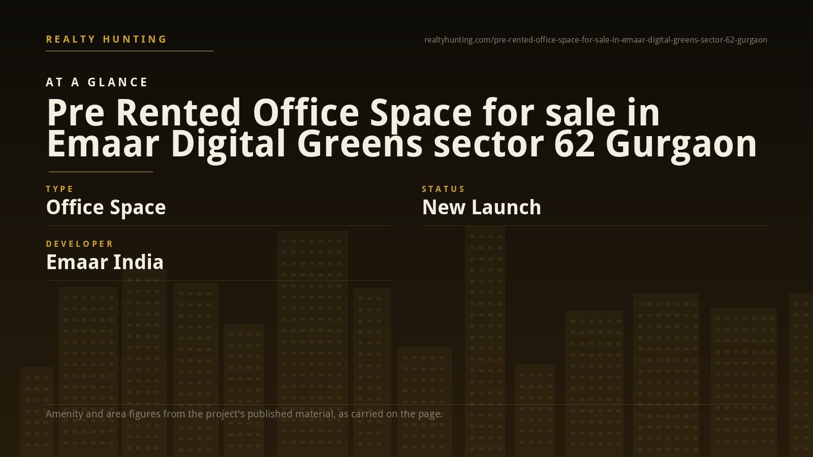 Pre Rented Office Space for sale in Emaar Digital Greens sector 62 Gurgaon — photo 2