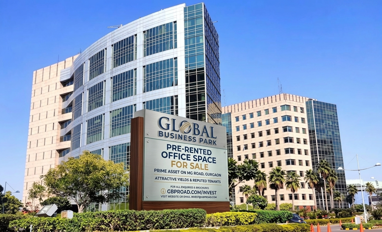 Pre Rented Office Space For sale in Global Business Park MG Road Gurgaon