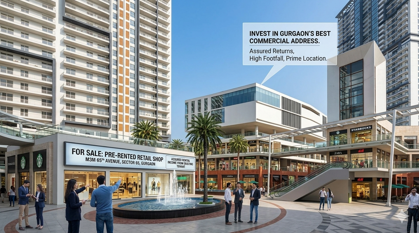 Pre Rented Retail Shop For Sale in M3M 65th Avenue Gurgaon