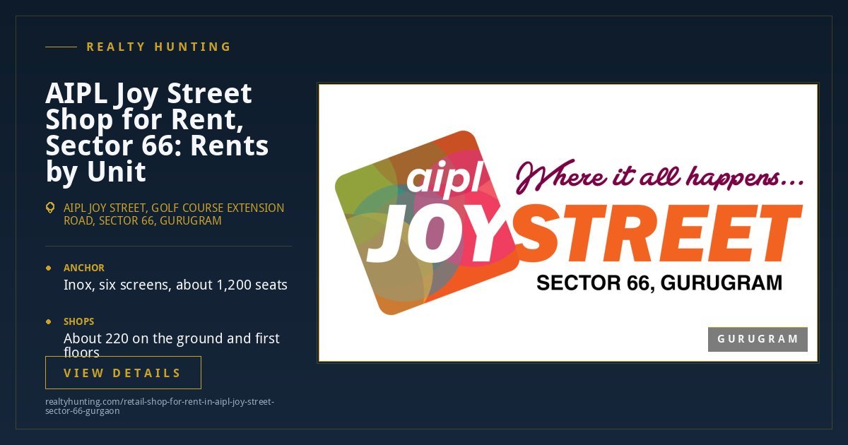 AIPL Joy Street Shop for Rent, Sector 66 Gurgaon