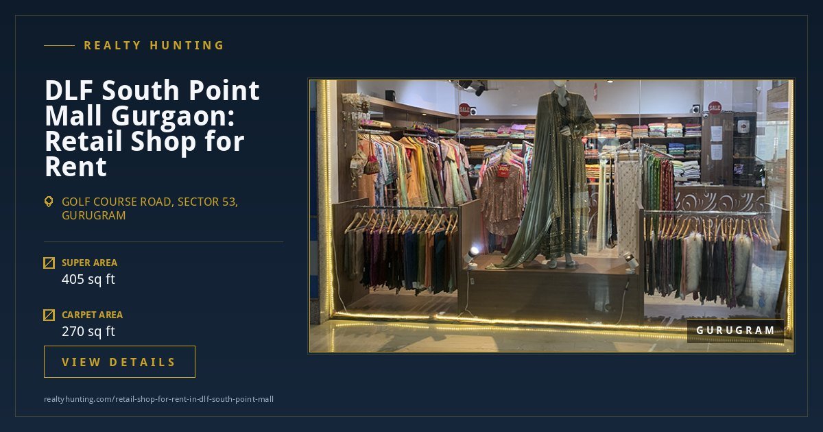 DLF South Point Mall Retail Shop for Rent, Golf Course Road — photo 3