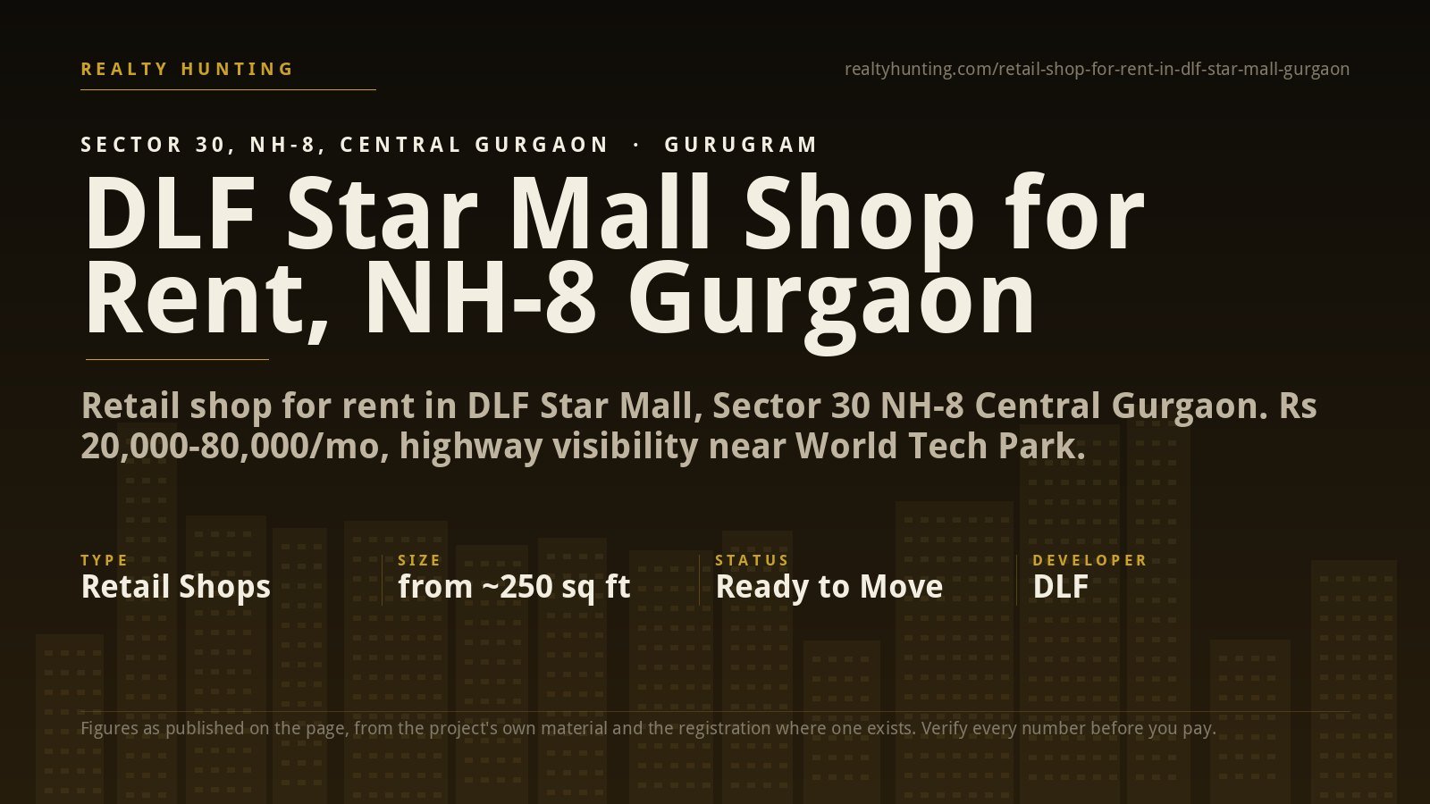 DLF Star Mall Shop for Rent, NH-8 Gurgaon