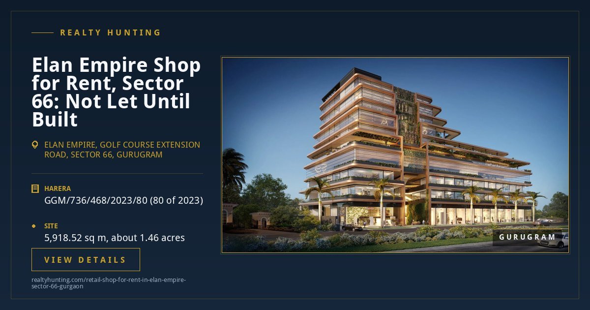 Elan Empire Shop for Rent, Sector 66 Gurgaon