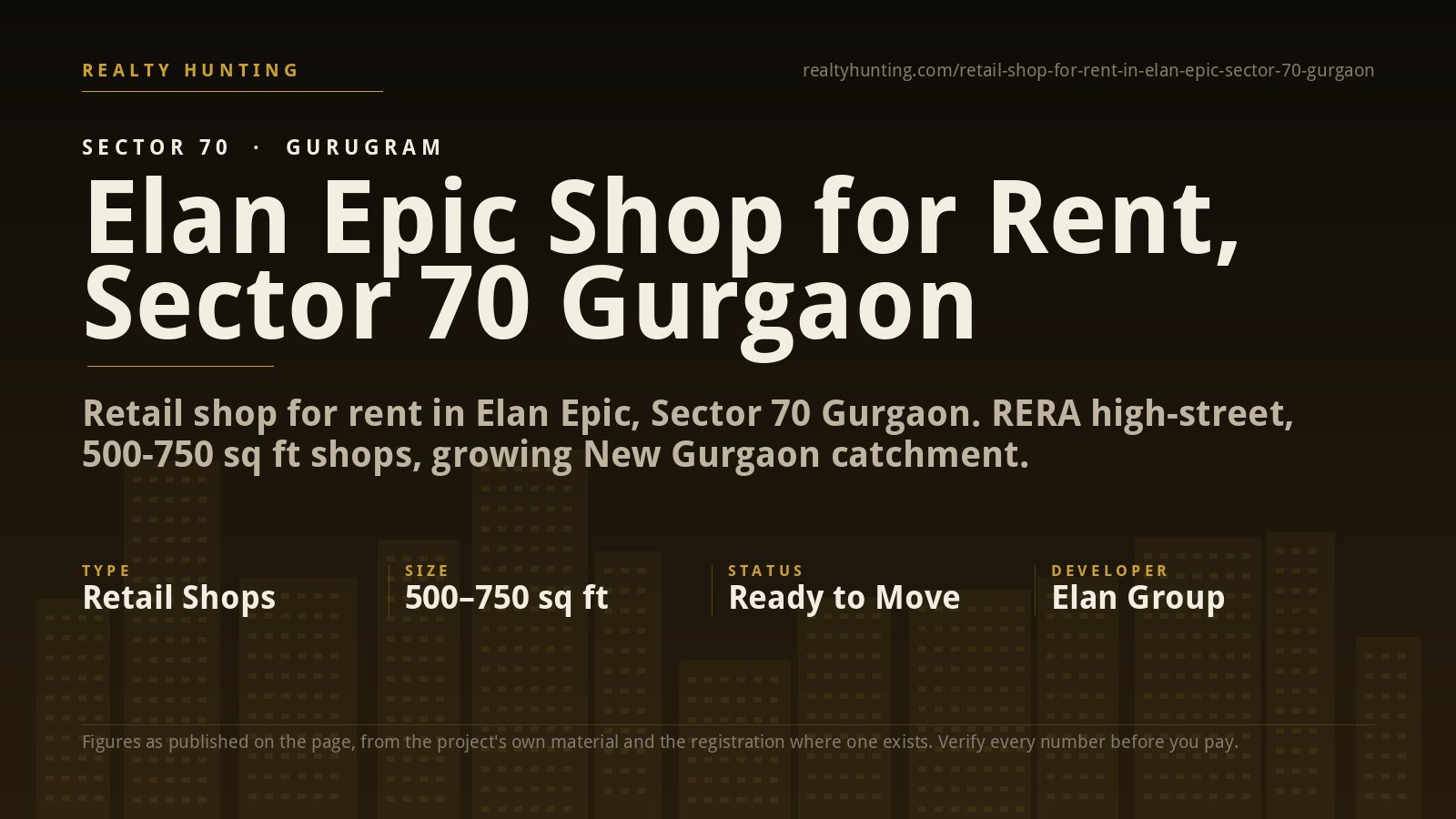 Elan Epic Shop for Rent, Sector 70 Gurgaon