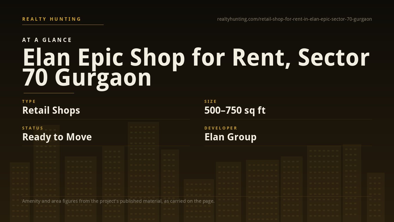 Elan Epic Shop for Rent, Sector 70 Gurgaon — photo 1